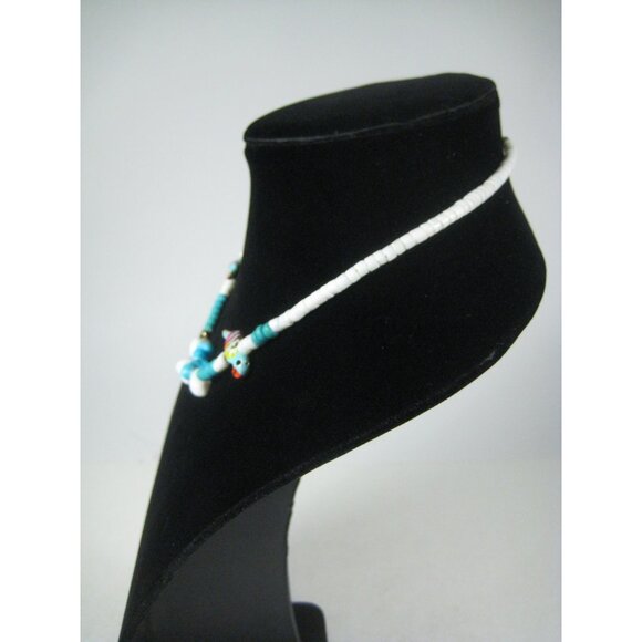 Puka Shell Vintage Shell Beaded Necklace Parrot Charms Bird Parakeet 1970 - Picture 9 of 11